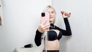 Teenie skank get a long cummed into the fitting room - Eva Elfie