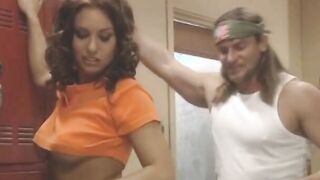 Vulgar dark haired stunner gets groped up with vibrators then banged