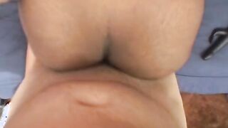 Black Girl touches penis with her toes during masturbation