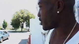 Risky hoe takes this huge penis inside her mouth with satisfaction