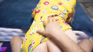 Big Tit GF gets boned rough and gets cum into mouth