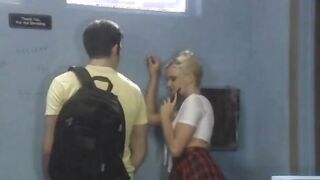 Vulgar barbie Beauty into a Goddess plaid skirt ride on a dick real