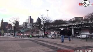 German chubby blonde housewife picked up on street for casting
