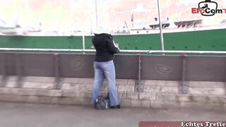 German chubby blonde housewife picked up on street for casting