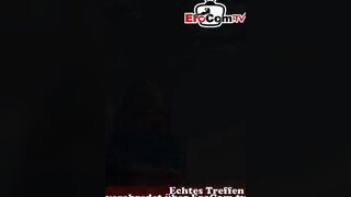 Slim Eighteen inside red Panties and nylons inside a german boned Date