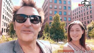 Slim 18yo Teenagers with tiny melons into a german nailed date