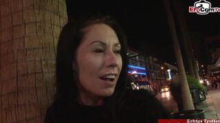 Dark Haired thot with natural boobies inside fishnet tights