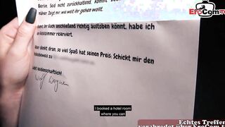 German 18yo College Girl with glasses pick up online for a banged