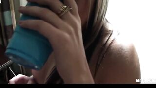 Irresistible long-tit blonde starts an extreme group sex at a hotel party