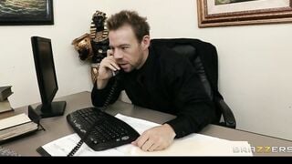 Big Boobed Dark Haired Secretary Kiera King Seduces her Bosses at Work