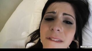 Bubble-ass dark haired Hispanic Layla Lopez blows & fucks rough dick