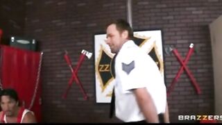 Long-tit Dark Hair Thot into Firefighter Uniform Boned inside 3Some