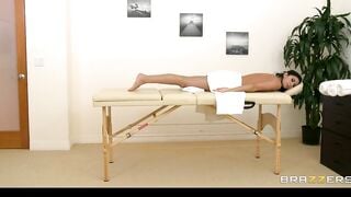 Vulgar Stressed out Dark Hair Nikki Daniels Nailed by her Masseur