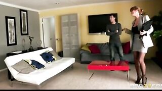 BABE Long-tit Red Head mom Hoe Saleswoman Fucks Client's Rough-penis