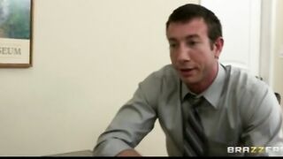 Huge-tit Dark Hair Hispanic Boss Fucks Employee's Rough-cock inside Office