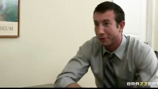 Huge-tit Dark Hair Hispanic Boss Fucks Employee's Rough-cock inside Office