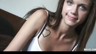 BEAUTY dark hair Cyrus Blow gets nailed on camera for the first time