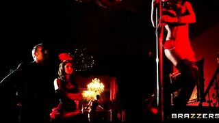 2 Crazy Hot Dark Haired Strippers Share a Long-penis into SEXY 3Some