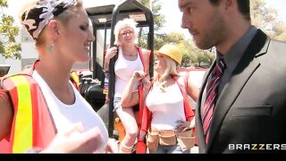 Lusty Blonde Construction Worker Zoey Holiday Fucks Business Man