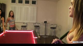 4 young turned on party-chick plowed into group sex & share huge rough-cock