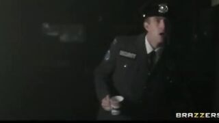 Beauty Dark Hair British Spy Stacey Lacey is Caught & Plowed by Cop