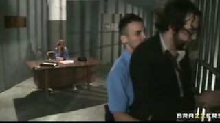 Vulgar Long-tit Dark Haired Wifey Phoenix Fucks Guard to Release Husband