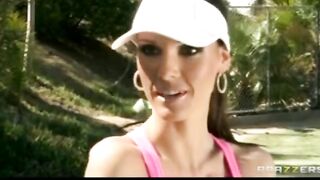 Hot Ball-chick Jennifer Dark Ride Long-cock on the Tennis Court