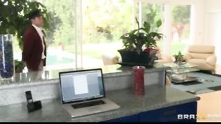 Vulgar Huge-tit Dark Haired cougar Fucks Long Penis Rough after her Grind