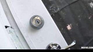 Beauty big titted dark haired Hispanic 18 yo thot caught masturbating is nailed