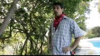 LONG Tit Ebony cougar is Screwed Rough by Gardener's Huge-cock Outdoors