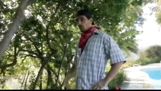 LONG Tit Ebony cougar is Screwed Rough by Gardener's Huge-cock Outdoors