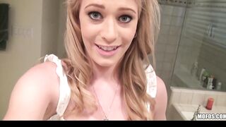 Big Tit blonde bimbo 18 year old lover blows and fucks bf's rough penis