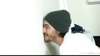 Pervert Caught by Professor with Cock into Glory Hole of Girls Shower