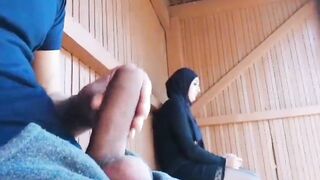 I pulled out my penis inside front of this muslim who was waiting for her bus!!