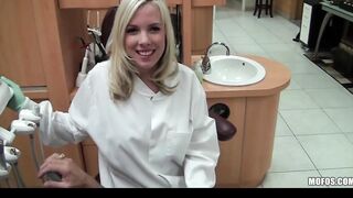 Goddess young dentist with super boobs fucks patient