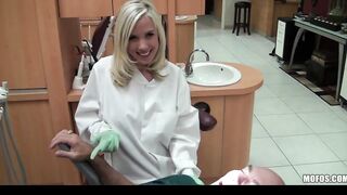 Goddess young dentist with super boobs fucks patient