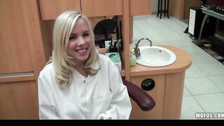 Goddess young dentist with super boobs fucks patient