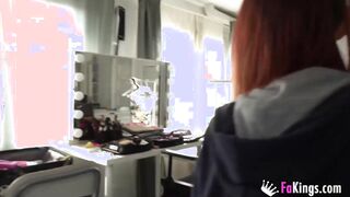 TEENAGE RED HAIRED wants a PORN DEBUT!! Jason explains her what this is about ;-D