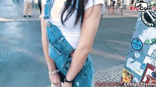German Dark Haired 19 Year Old with tiny boobies banged! at the first Date