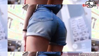 German Dark Haired 19 Year Old with tiny boobies banged! at the first Date