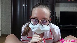 Very Turned On Beauty Nurse Suck Cock and Fucks her Patient with Facial - Nata Sweet