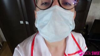 Very Turned On Beauty Nurse Suck Cock and Fucks her Patient with Facial - Nata Sweet
