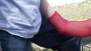 Bimbos inside fishnets uses vibrator then has hardcore foursome
