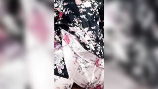 Chubby cunt with mouth with kimono