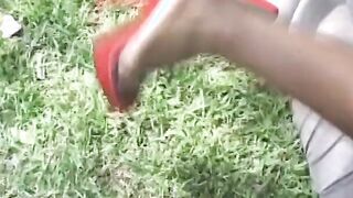 Marvellous dark hair non euro Girl gets penis into the yard