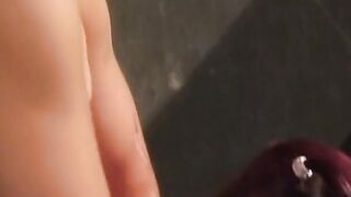 Dark Hair blows bro's dick while second guy fucks her from