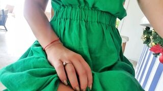 Intense bimbos without lingerie into restaurant