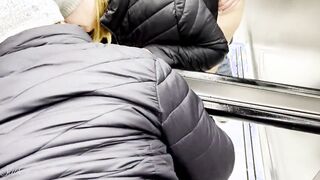 Bj and pounded inside a hotel elivator -whiped cum at the wall