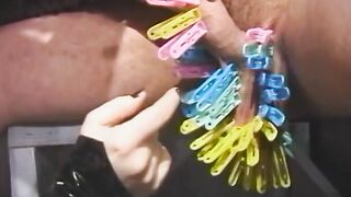 Bae domina into leather witha crazy sexy body slides bro into clamp