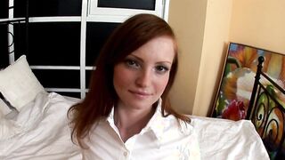 I Love Anal! Hot redheaded barely legal Usova takes dick inside her booty